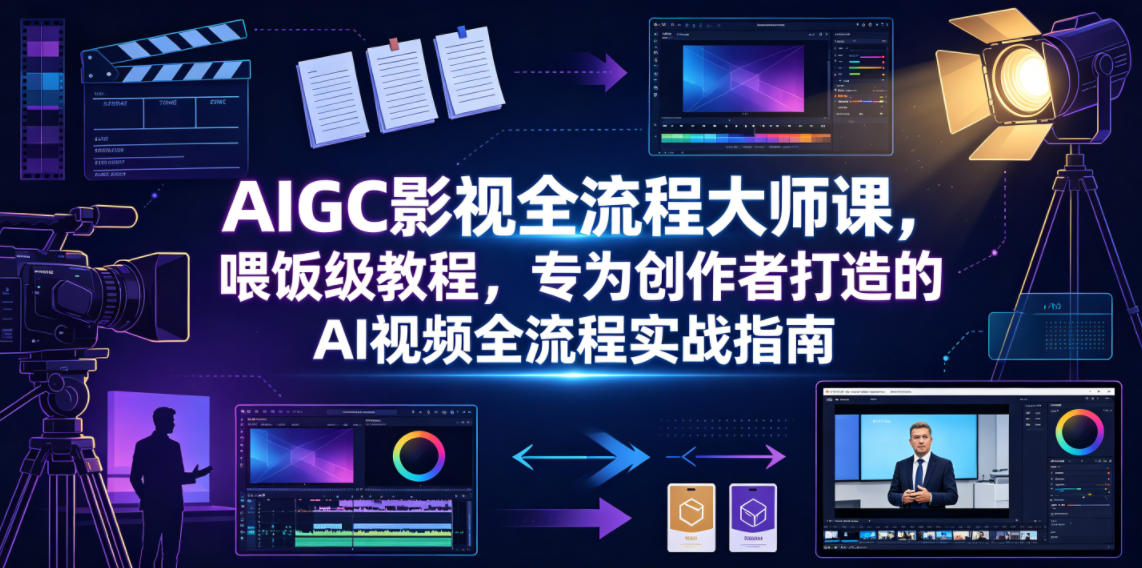 AIGC影视全流程大师课,喂饭级教程,专为创作者打造的AI视频全流程实战指南-52项目站