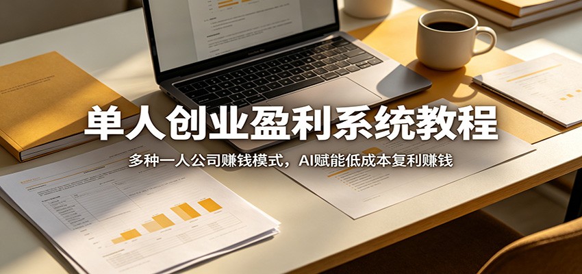 单人创业盈利系统教程：多种一人公司赚钱模式，AI赋能低成本复利赚钱-52项目站
