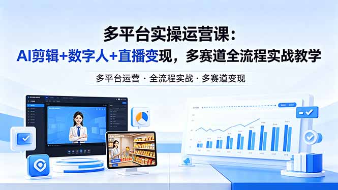 某团队多平台实操运营课-更新26年4月29：AI剪辑+数字人+直播变现，多赛道全流程实战教学-52项目站