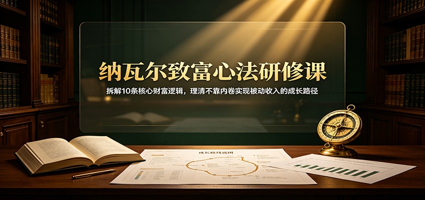 纳瓦尔致富心法研修课:拆解10条核心财富逻辑,理清不靠内卷实现被动收入的成长路径-52项目站