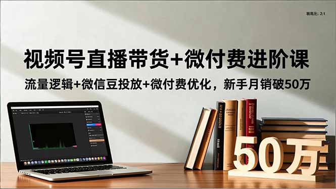视频号直播带货+微付费进阶课：流量逻辑+微信豆投放+微付费优化，新手月销破50万-52项目站
