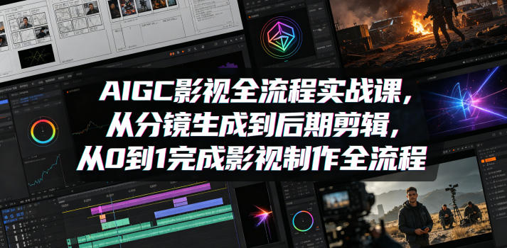 AIGC影视全流程实战课，从分镜生成到后期剪辑，从0到1完成影视制作全流程-52项目站