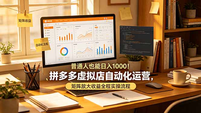 普通人也能日入 1000!拼多多虚拟店自动化运营,矩阵放大收益全程实操流程-52项目站
