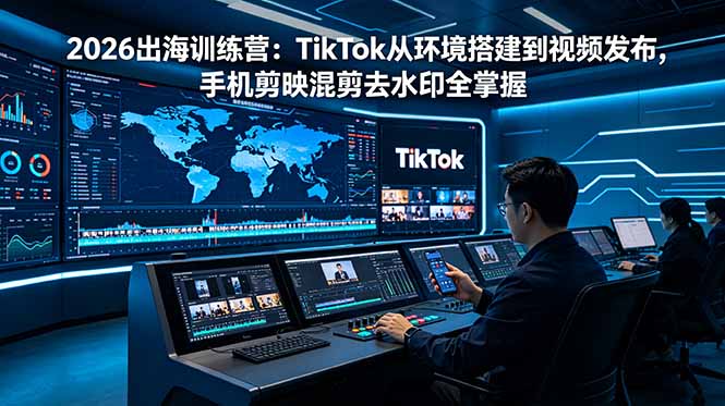 2026出海训练营:TikTok从环境搭建到视频发布,手机剪映混剪去水印全掌握-52项目站