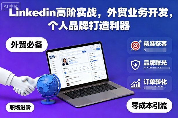 Linkedin高阶实战,外贸业务开发,个人品牌打造利器-52项目站