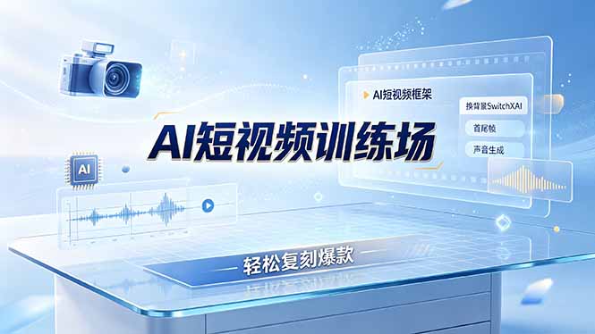 老陈AI短视频训练场:AI短视频框架+换背景SwitchXAI+首尾帧+声音生成,轻松复刻爆款-52项目站