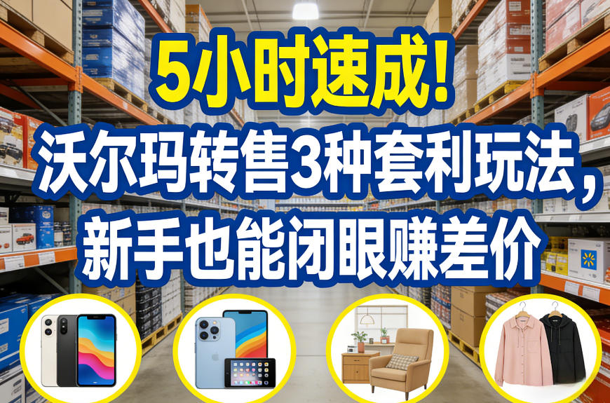 5小时速成！沃尔玛转售3种套利玩法，新手也能闭眼賺差价-52项目站