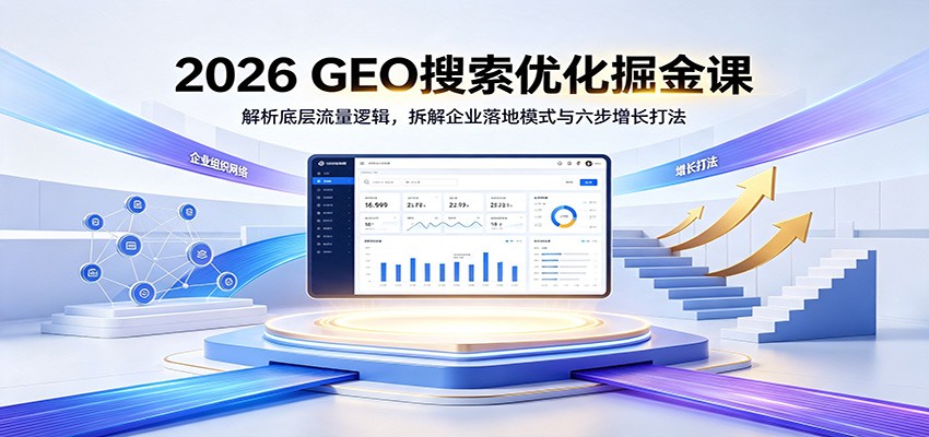2026 GEO搜索优化掘金课：解析底层流量逻辑，拆解企业落地模式与六步增长打法-52项目站