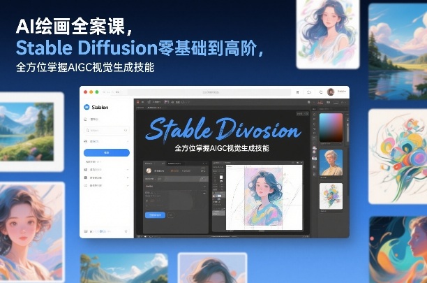 AI绘画全案课，Stable Diffusion零基础到高阶，全方位掌握AIGC视觉生成技能-52项目站