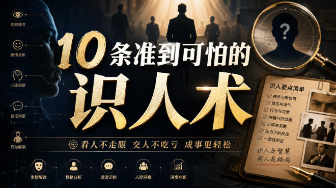 付费文章：10条准到可怕的识人术-52项目站