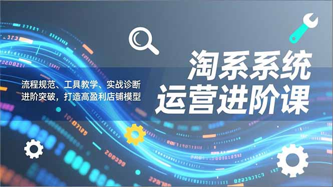 淘系系统运营进阶课2.0，流程规范、工具教学、实战诊断，进阶突破，打造高盈利店铺模型-52项目站