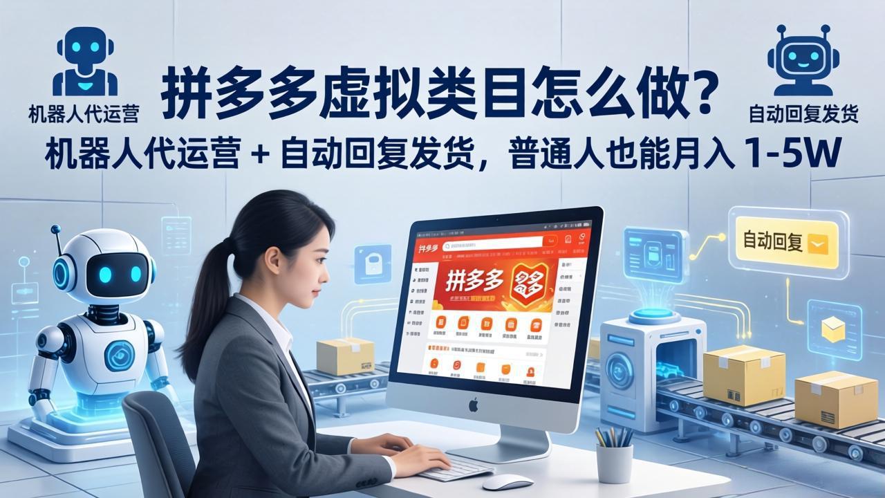 拼多多虚拟类目怎么做？机器人代运营 + 自动回复发货，普通人也能月入 1-5W-52项目站