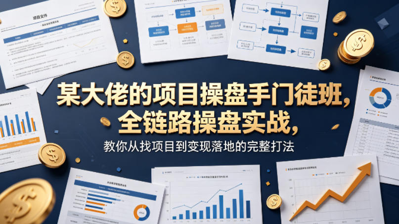 某大佬的项目操盘手门徒班，全链路操盘实战，教你从找项目到变现落地的完整打法-52项目站