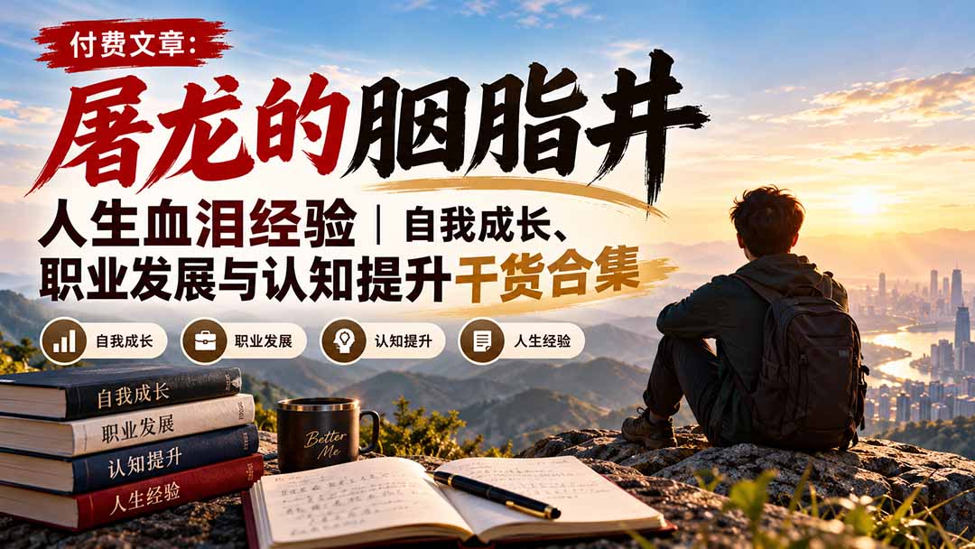 付费文章:屠龙的胭脂井人生血泪经验|自我成长、职业发展与认知提升干货合集-52项目站