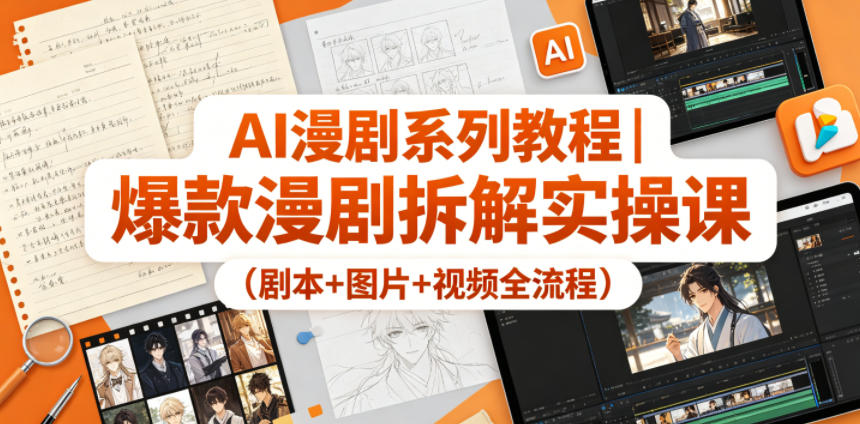 AI漫剧系列教程｜爆款漫剧拆解实操课(剧本+图片+视频全流程)-52项目站