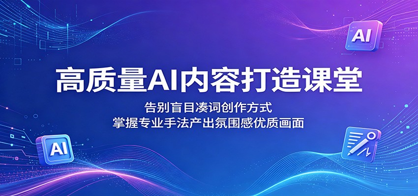 高质量AI内容打造课堂:告别盲目凑词创作方式,掌握专业手法产出氛围感优质画面-52项目站