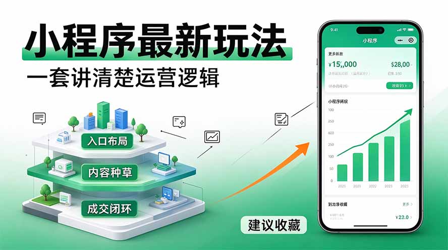 微信小程序最新玩法 四种收益来源,单日收入400+-52项目站