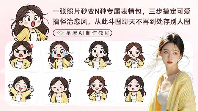 一张照片秒变N种专属表情包，三步搞定可爱搞怪治愈风，从此斗图聊天不再到处存别人图-52项目站