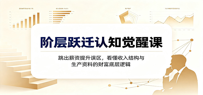 阶层跃迁认知觉醒课：跳出薪资提升误区，看懂收入结构与生产资料的财富底层逻辑-52项目站
