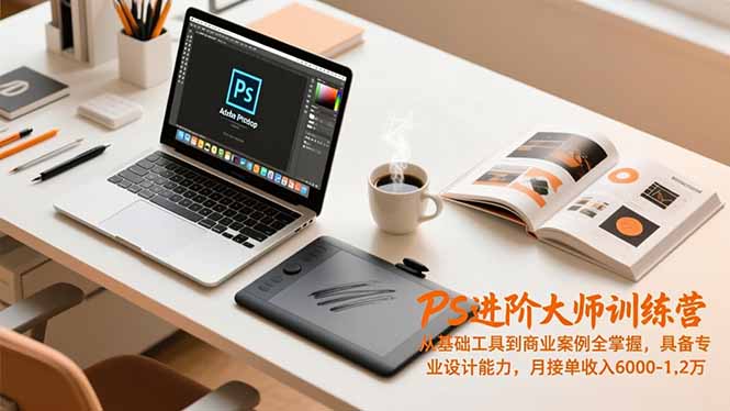 PS进阶大师训练营,从基础工具到商业案例全掌握,具备专业设计能力,月接单收入6000-1.2万-52项目站