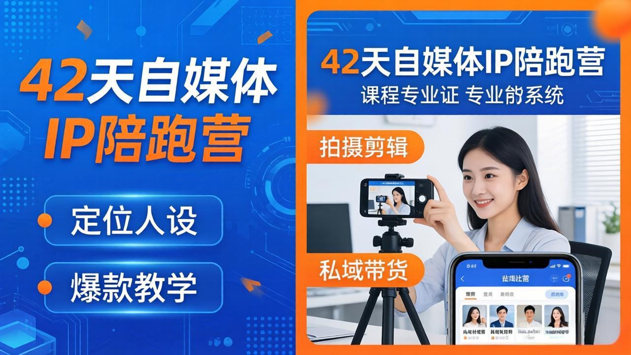 42天自媒体IP陪跑营-26年4月19更新：定位人设爆款全教学，拍摄剪辑私域带货一站式落地-52项目站