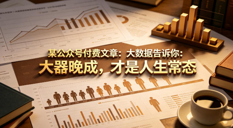 某公众号付费文章：大数据告诉你：大器晚成，才是人生常态-52项目站