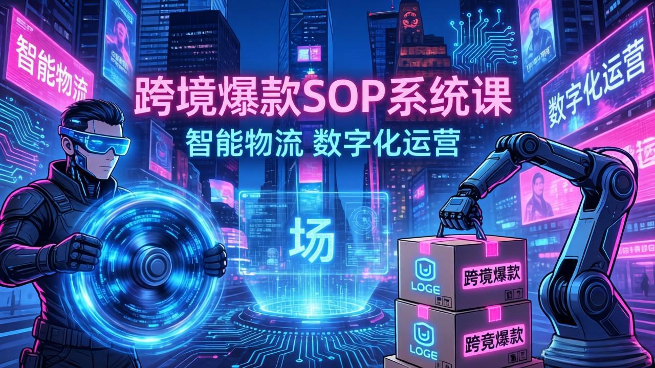 跨境爆款SOP系统课，“内容飞轮+精准投放+AI自动化”为核心，拆解“人×货×场”黄金公式-52项目站