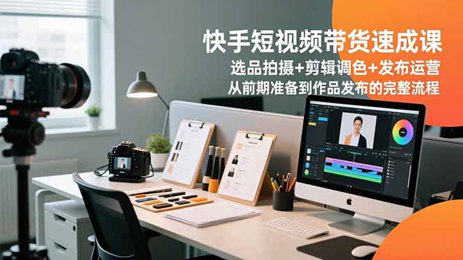 快手短视频带货速成课，选品拍摄+剪辑调色+发布运营，从前期准备到作品发布的完整流程-52项目站