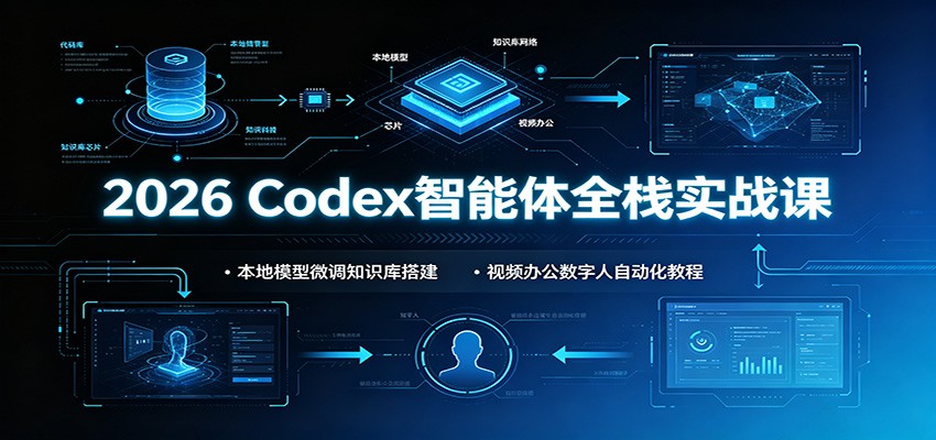2026 Codex智能体全栈实战课：本地模型微调知识库搭建，视频办公数字人自动化教程-52项目站