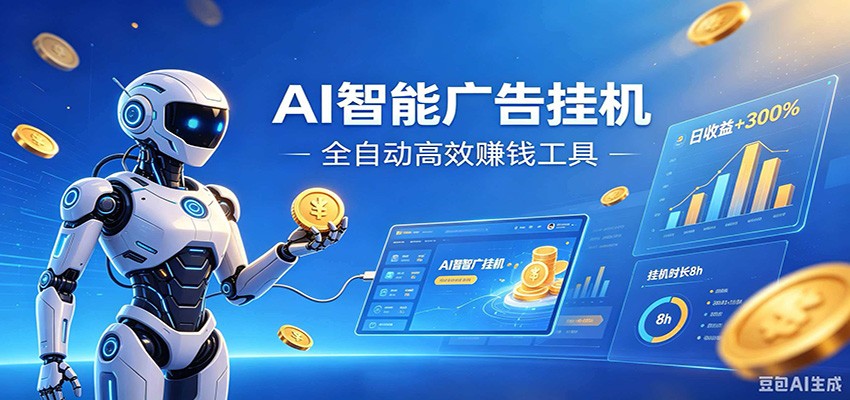 AI智能广告挂机,小白轻松上手,在家自动赚收益-52项目站