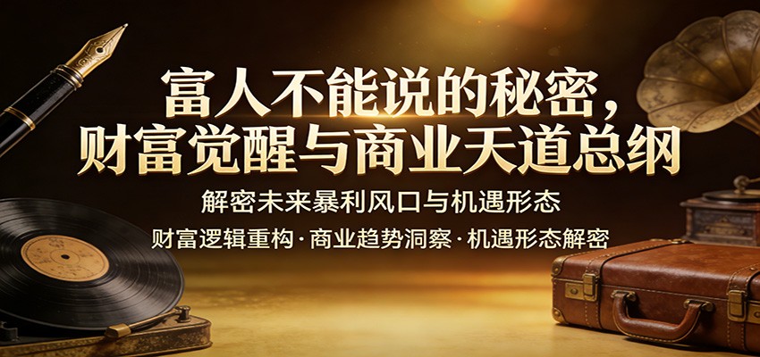 富人不能说的秘密，财富觉醒与商业天道总纲，解密未来暴利风口与机遇形态-52项目站