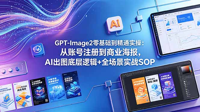 GPT-Image2零基础到精通实操:从账号注册到商业海报,AI出图底层逻辑+全场景实战SOP-52项目站