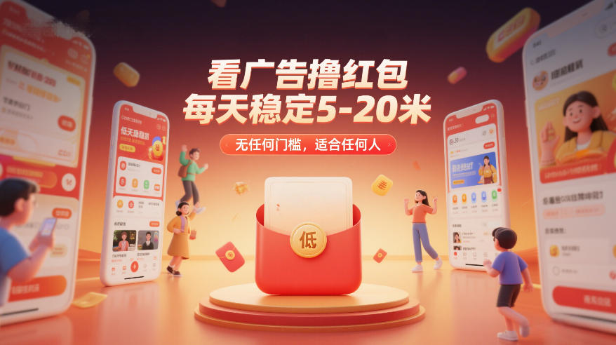 看广告撸红包，每天稳定5-20米，无任何门槛，适合任何人-52项目站