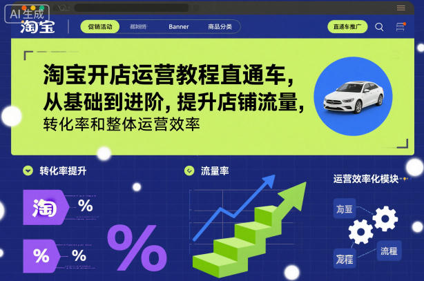 淘宝开店运营教程直通车,从基础到进阶,提升店铺流量,转化率和整体运营效率(更新26年05月27日)-52项目站