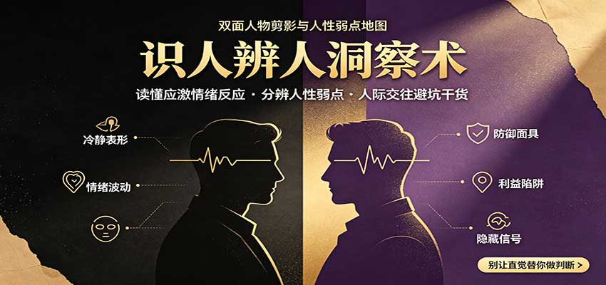 识人辨人终极心法：读懂应激情绪反应，分辨人性弱点，人际交往避坑干货-52项目站