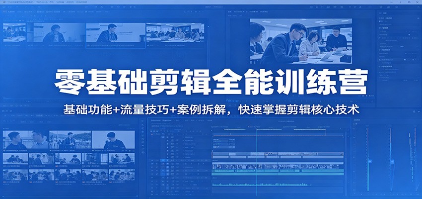 零基础剪辑全能训练营：基础功能+流量技巧+案例拆解，快速掌握剪辑核心技术-52项目站