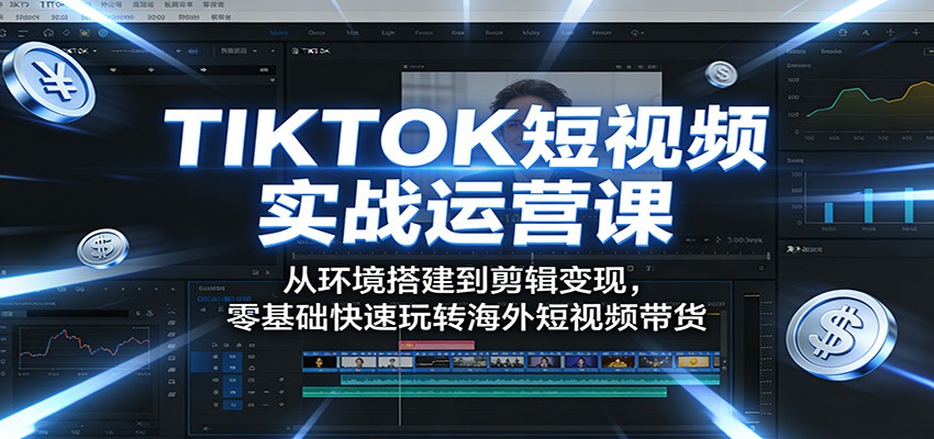 TIKTOK短视频实战运营课:从环境搭建到剪辑变现,零基础快速玩转海外短视频带货-52项目站