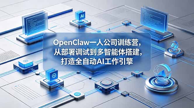 OpenClaw 一人公司训练营,从部署调试到多智能体搭建,打造全自动 AI 工作引擎-52项目站