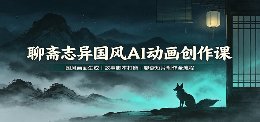 聊斋志异国风AI动画创作课：国风画面生成，故事脚本打磨，聊斋短片制作全流程-52项目站