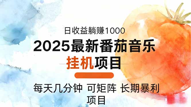 2025年最新番茄音乐人挂机项目，每天几分钟，月入1000＋，可矩阵，一台…-52项目站