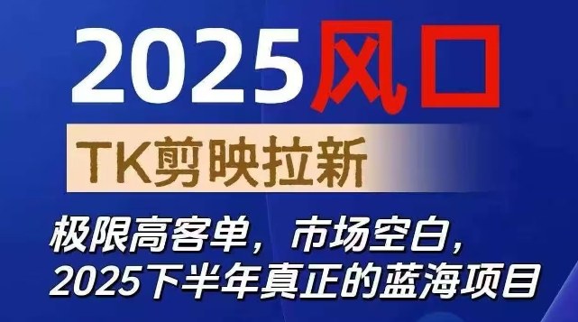2025风口TK剪映capcut拉新项目，极限高客单，市场空白，2025下半年真正的蓝海项目-52项目站