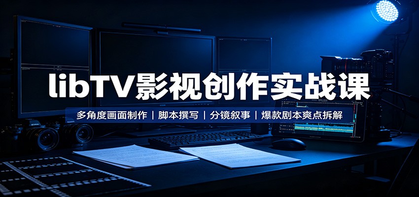 libTV影视创作实战课：多角度画面制作，脚本撰写，分镜叙事，爆款剧本爽点拆解-52项目站