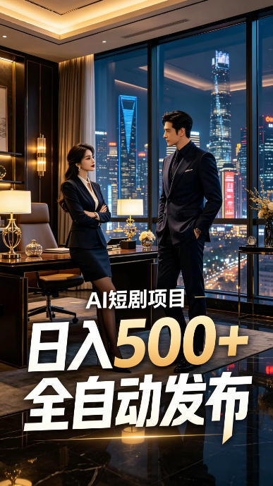 快手AI短剧自动发布，矩阵批量运营变现，轻资产副业项目，日入500+【揭秘】-52项目站