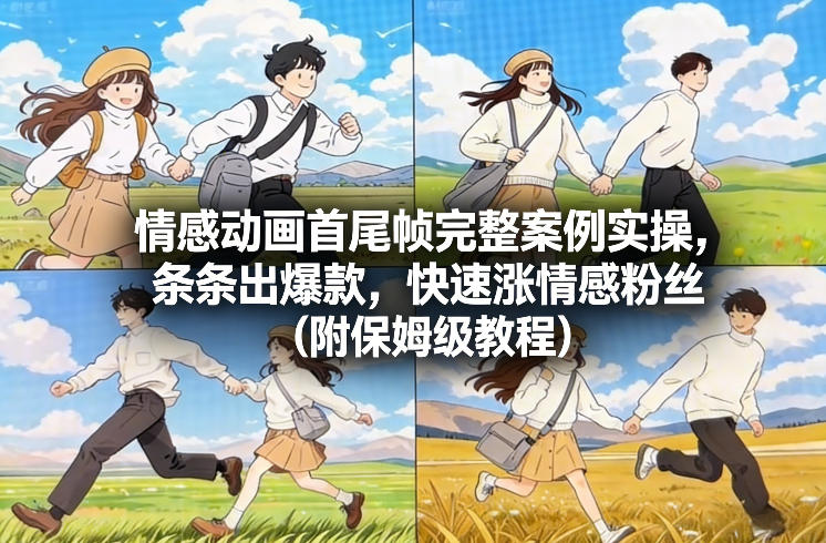 情感动画首尾帧完整案例实操，条条出爆款，快速涨情感粉丝(附保姆级教程)-52项目站