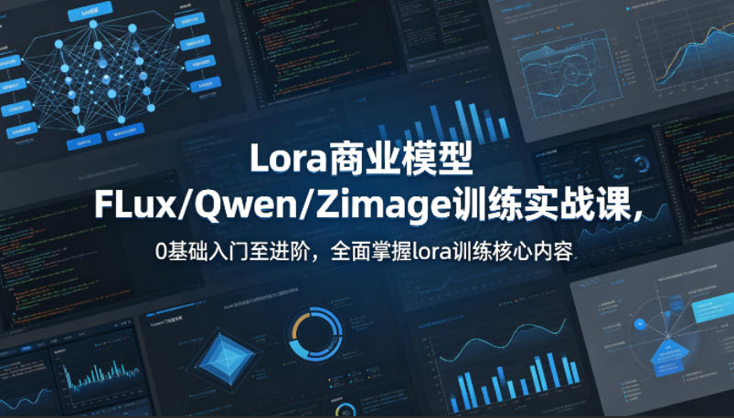 系统性学习Lora商业模型FLux／Qwen／Zimage训练实战课，0基础入门至进阶，全面掌握lora训练核心内容-52项目站