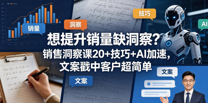 想提升销量缺洞察？销售洞察课20+技巧+AI加速，文案戳中客户超简单【原创双语字幕】-52项目站