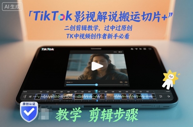 TikTok影视解说搬运切片+二创剪辑教学,过中过原创,TK中视频创作者新手必看-52项目站