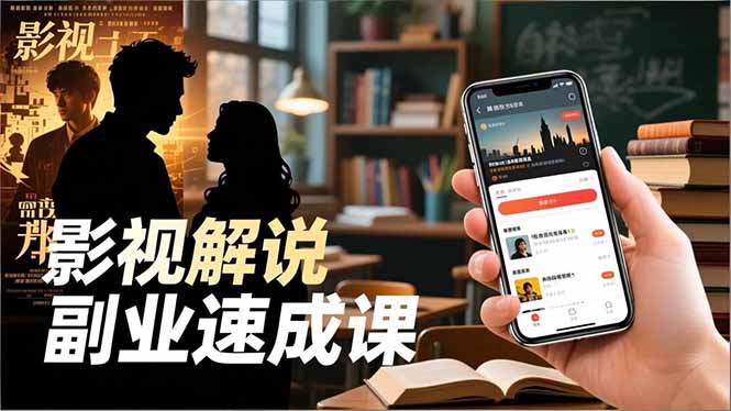 Tk影视解说副业速成课,软件安装、全流程实操、爆款预设,新手两周变现-52项目站