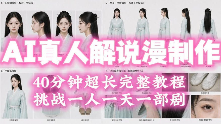 2026年AI真人解说漫剧自动批量化制作教程，40分钟超长完整，自动批量化制作，挑战一人一天一部剧！-52项目站