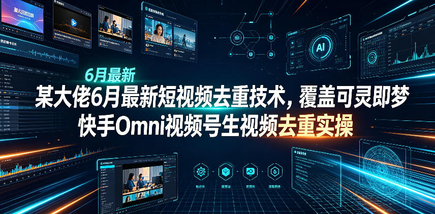 某大佬6月最新短视频去重技术,覆盖可灵即梦快手Omni视频号生视频去重实操-52项目站